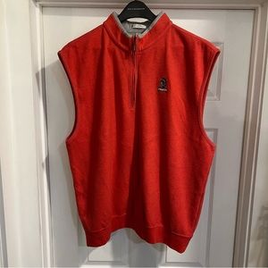 Red Peter Millar Golf Vest - Size L - Shinnecock Logo